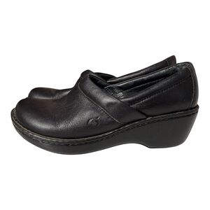 Born Black Leather Clogs Size 8.5 / 40